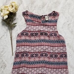 ✨️CL Paper Crane Cranberry Blue Sleeveless High Neck Blouse Size S